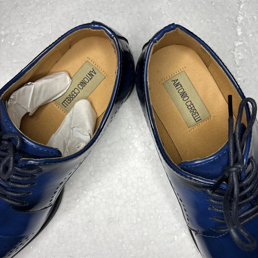 Antonio Cerrelli Blue Lace-up Men's Dress Shoes Sizes 9